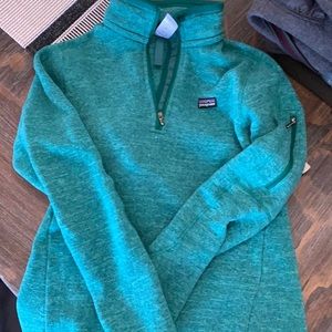 Patagonia teal green fleece pullover size small